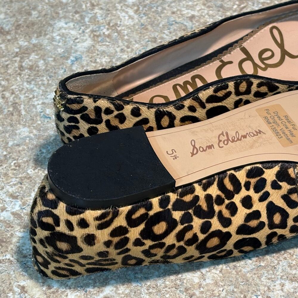 Sam Edelman Riza Leopard Print Pointed Toe Classic Preppy Ballet Flats Size 5.5 - Picture 12 of 12